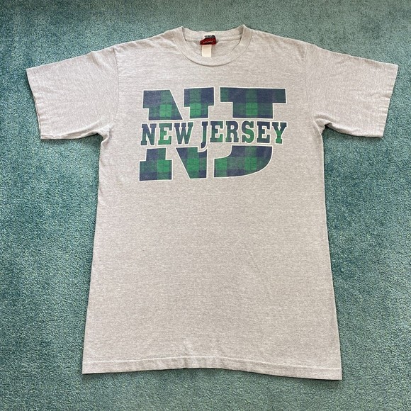Joy Athletic Wear Other - VINTAGE New Jersey Shirt Adult Large NJ State Plaid Gray Blue Green Mens 90s